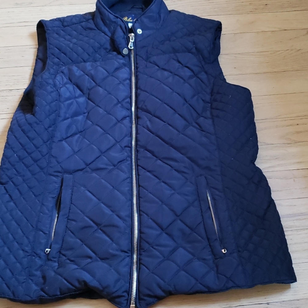 Navy quilted vest